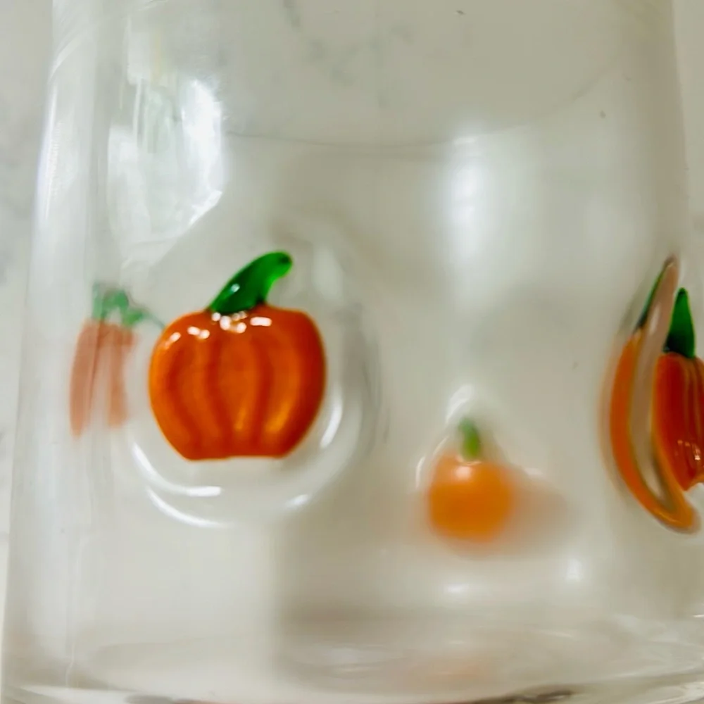 Crate&Barrel Halloween Pumpkin 🎃 Icon Double Old-Fashioned Glass